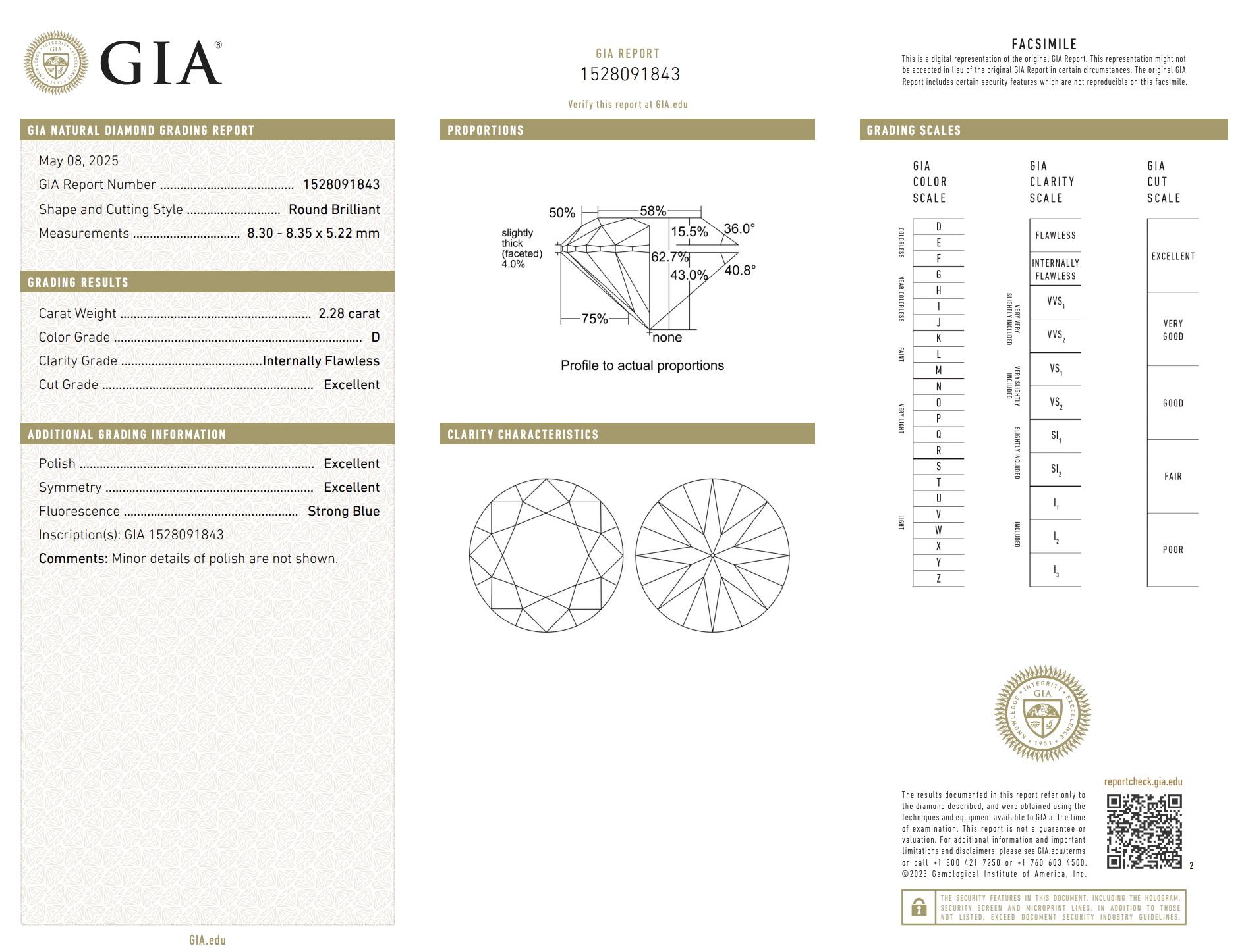 Brillant 2.28ct Dreifach exzellenter Diamant im Idealschliff in runder Form - GIA zertifiziert

Dieser runde Brillant von 2,28 Karat verkörpert Elitequalität und zeitlose Eleganz. Der dreifach exzellente Idealschliff garantiert eine optimale