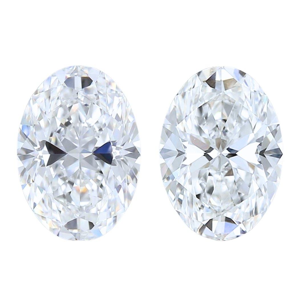 Coppia di diamanti ovali Nature da 2,32 carati - certificati GIA in vendita 3