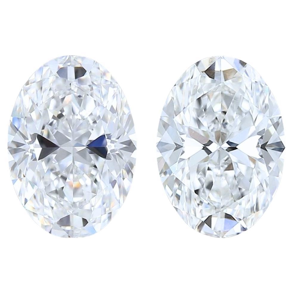 Coppia di diamanti ovali Nature da 2,32 carati - certificati GIA in vendita