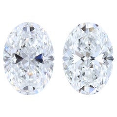 Coppia di diamanti ovali Nature da 2,32 carati - certificati GIA