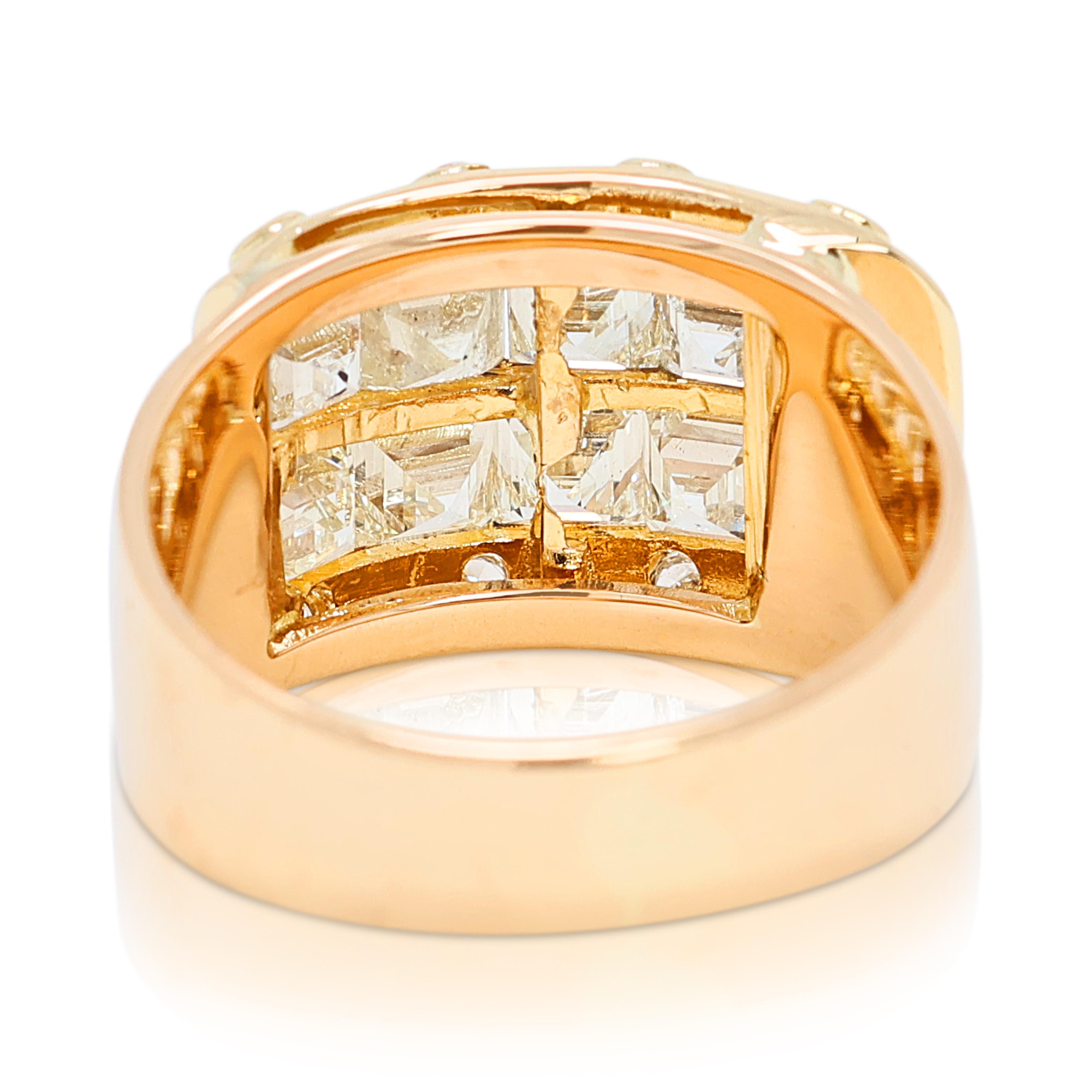 Brilliant 2.62ct Natural Diamonds Ring in 20K Yellow Gold 1