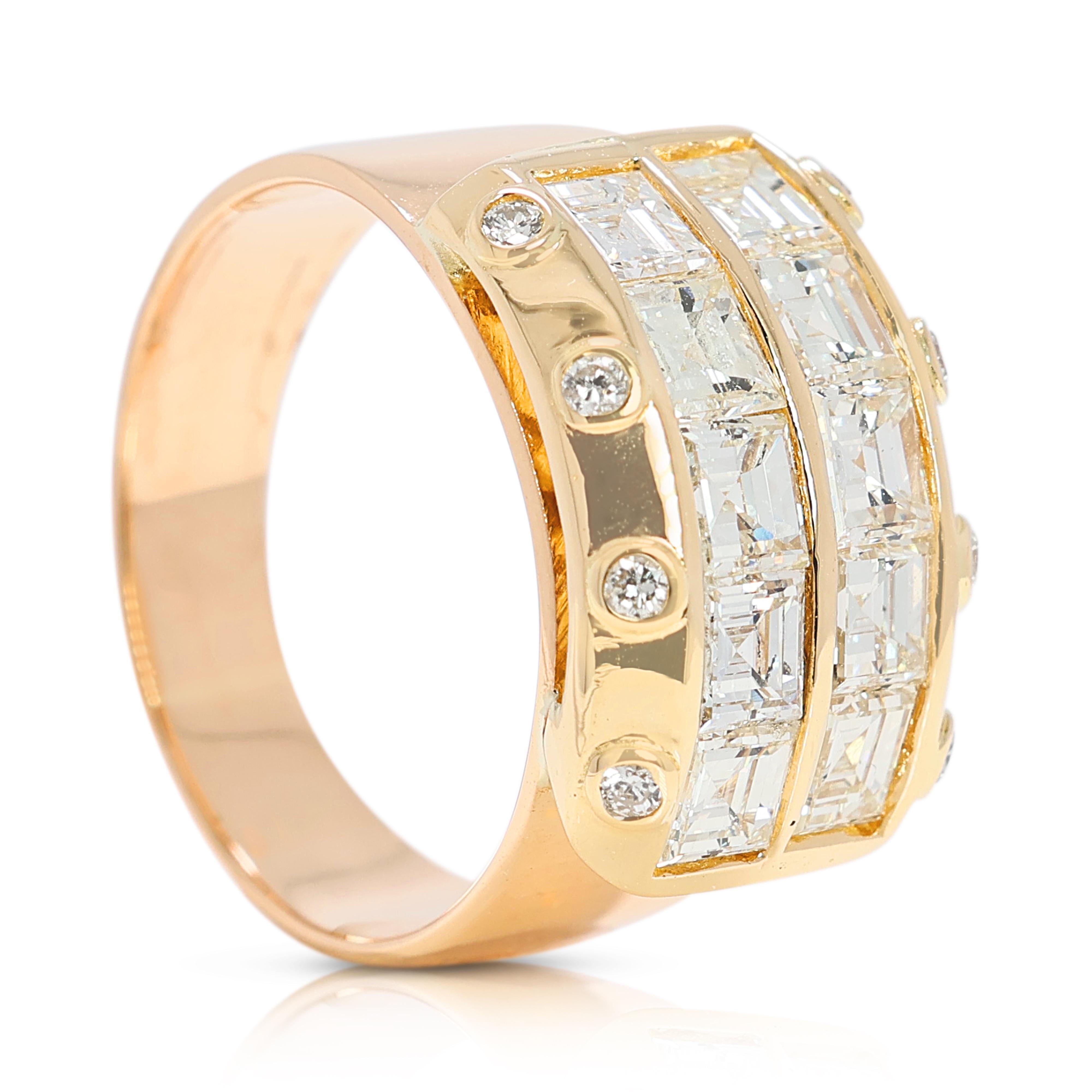 Women's Brilliant 2.62ct Natural Diamonds Ring in 20K Yellow Gold