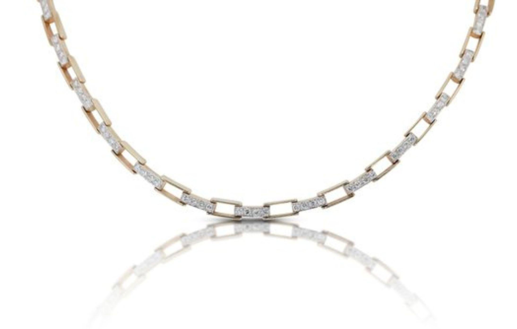 Brilliant 3.12 total carat Natural Diamond Necklace In New Condition For Sale In רמת גן, IL