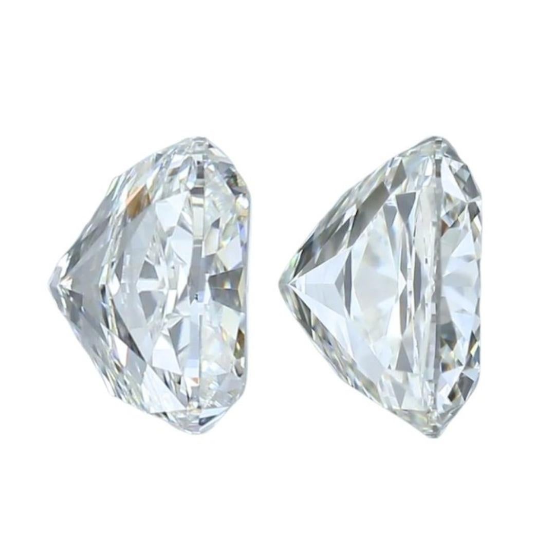 Coppia di diamanti Brilliante 3,17ct Doppio Eccellente Taglio Ideale Quadrato Cuscino in vendita 1