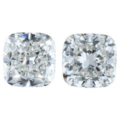 Brillante paire de diamants taille carrée idéale de 3,17 carats