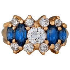 3.5 carat sapphire Brilliant, 3.5 Carat Ladies Sapphire and Diamond Jeweled Ring