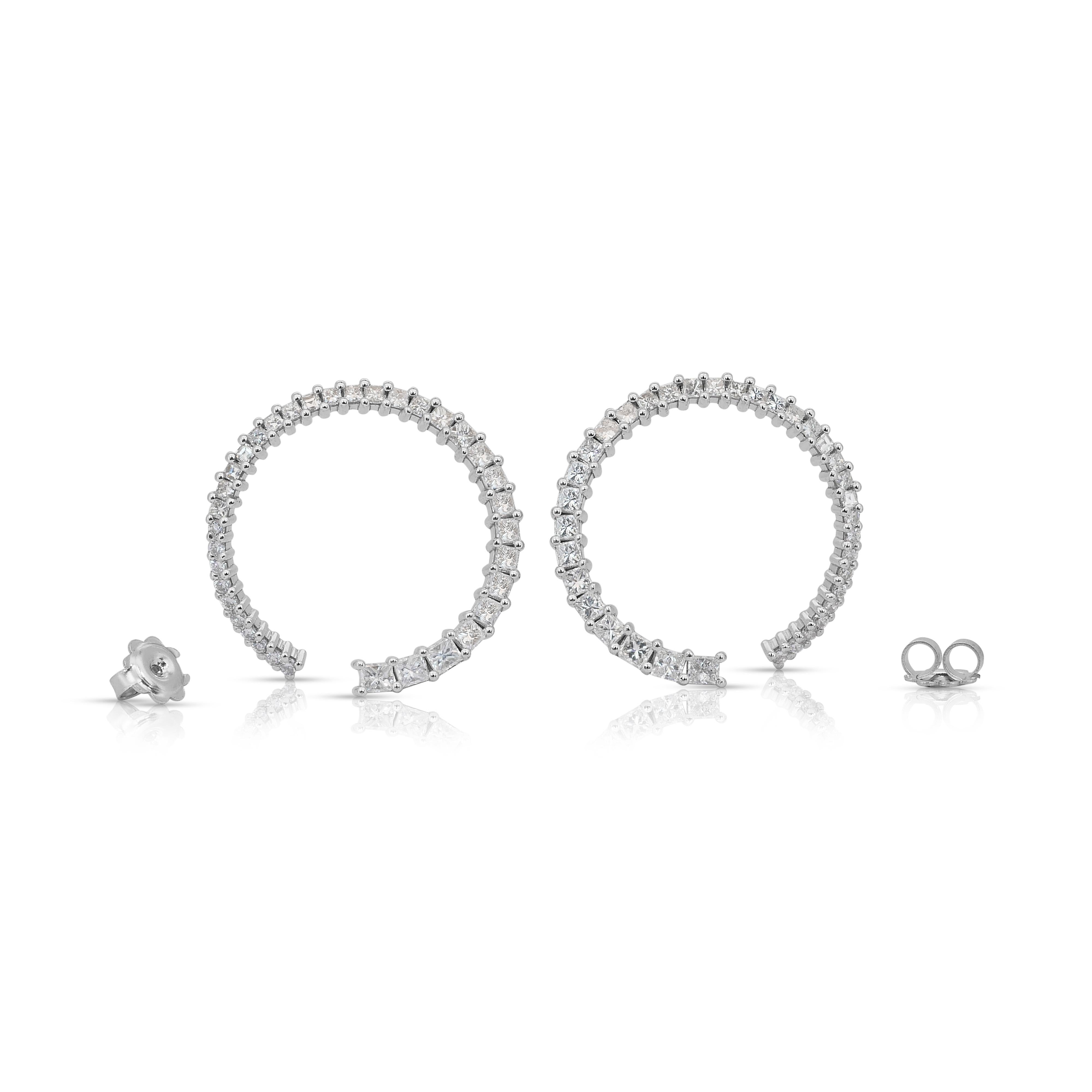 Brillante 3,62ct Diamanten Ohrringe in 18k Weißgold - IGI zertifiziert im Angebot 4
