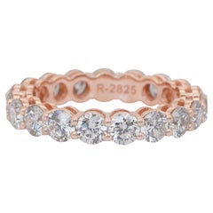 Brilliant 3.88ct Diamonds Eternity Ring in 18k Rose Gold - IGI Certified