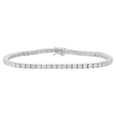Brilliant 6.46ct Diamonds Tennis Bracelet in 18k White Gold - IGI Certified