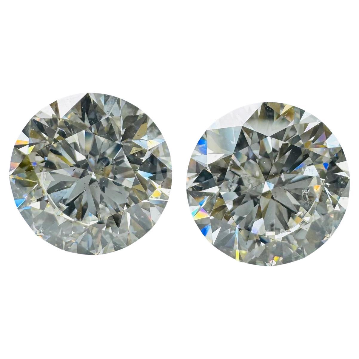Brilliant 8.26ct Pair of Round-Shaped Diamonds - GIA Certified