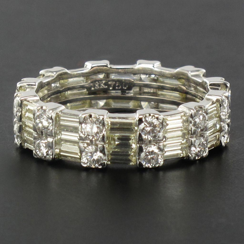 Brilliant and Baguette Diamond Gold Eternity Ring 8