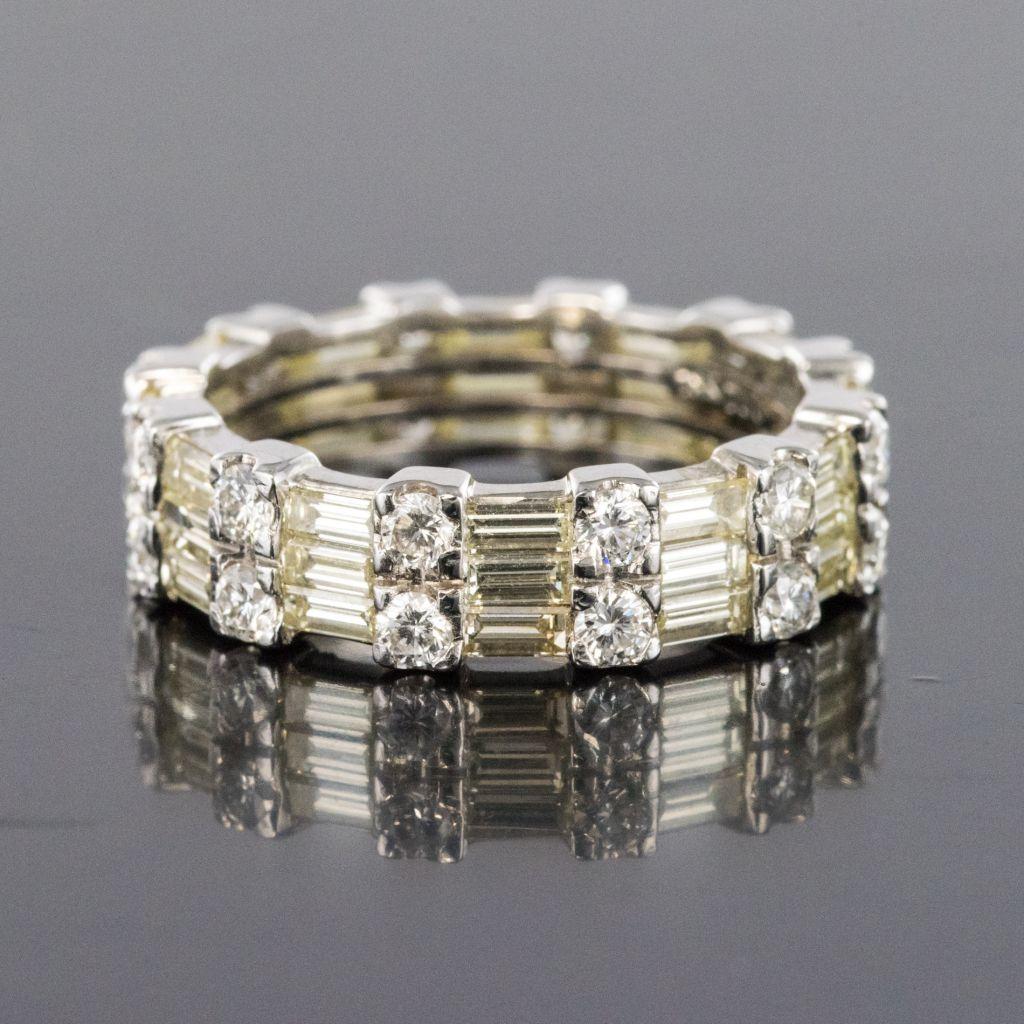 Brilliant and Baguette Diamond Gold Eternity Ring 1
