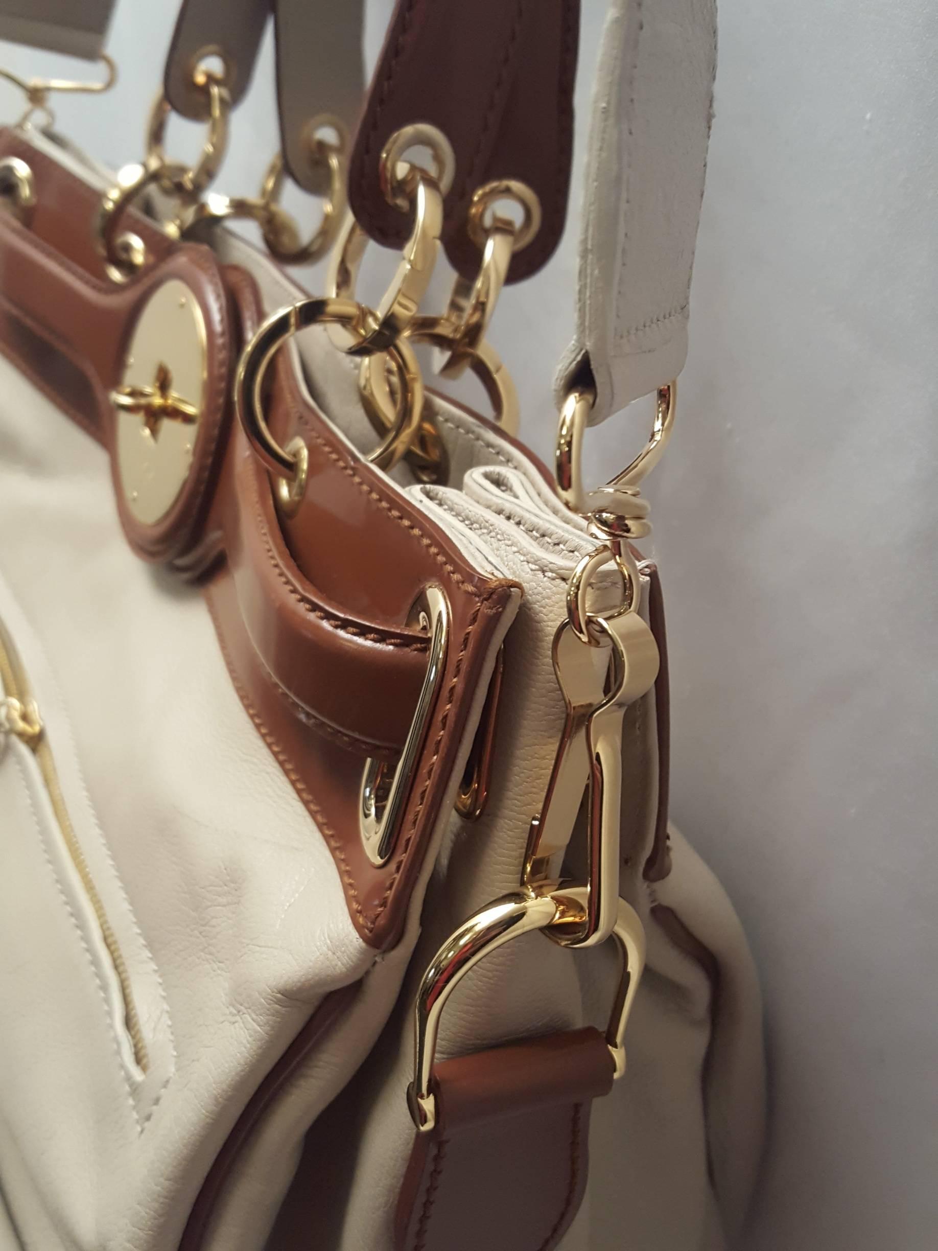 Balenciaga Beige and Brown Shoulder Bag, 2008 Collection   In Excellent Condition In Palm Beach, FL