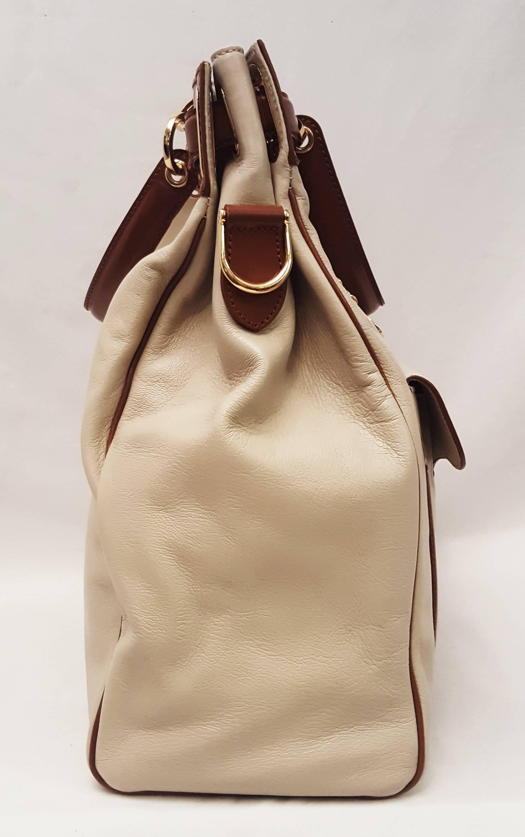 Women's Balenciaga Beige and Brown Shoulder Bag, 2008 Collection  