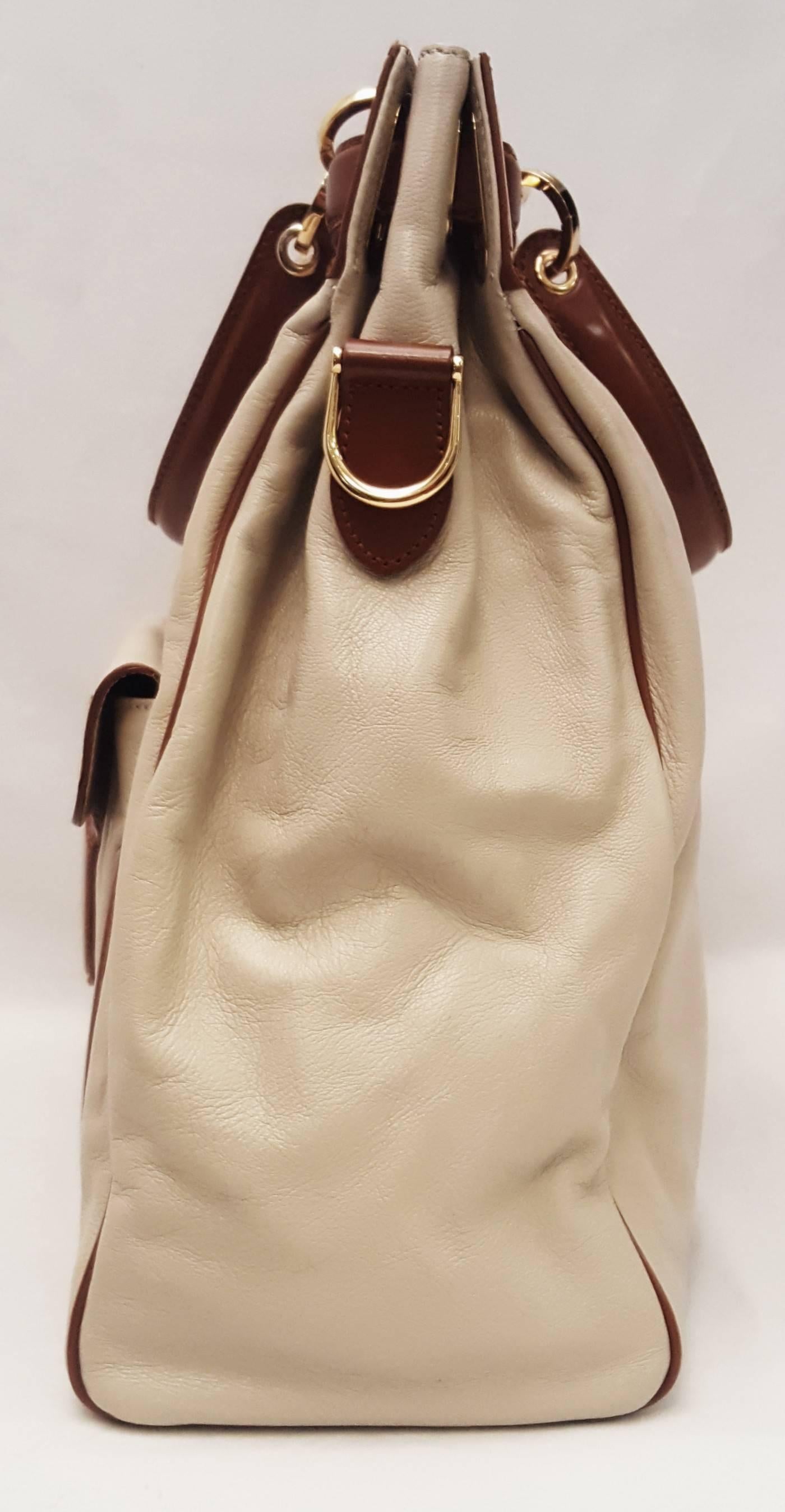 Balenciaga Beige and Brown Shoulder Bag, 2008 Collection   2