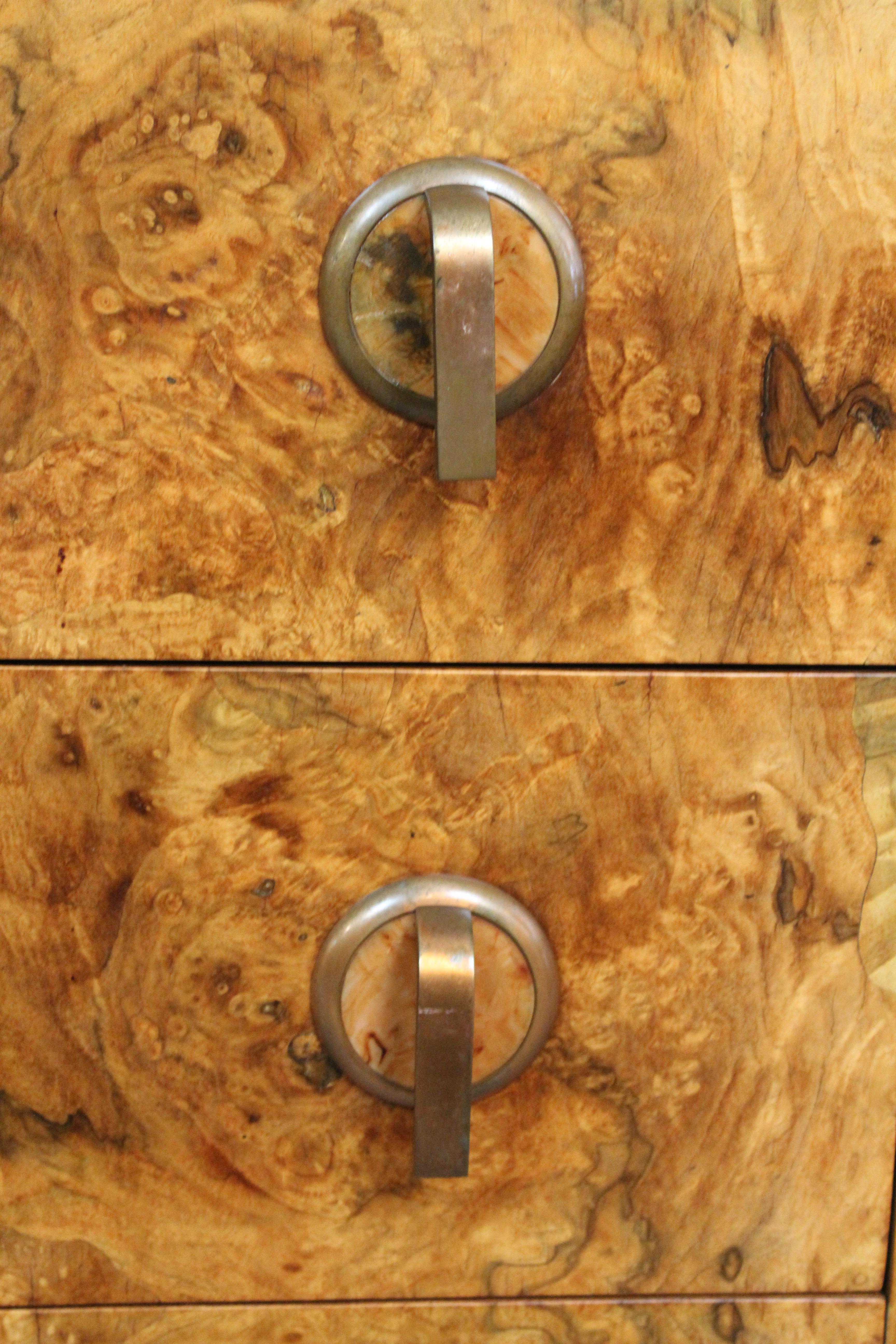 Buffet Art Déco en loupe brillante en vente 4