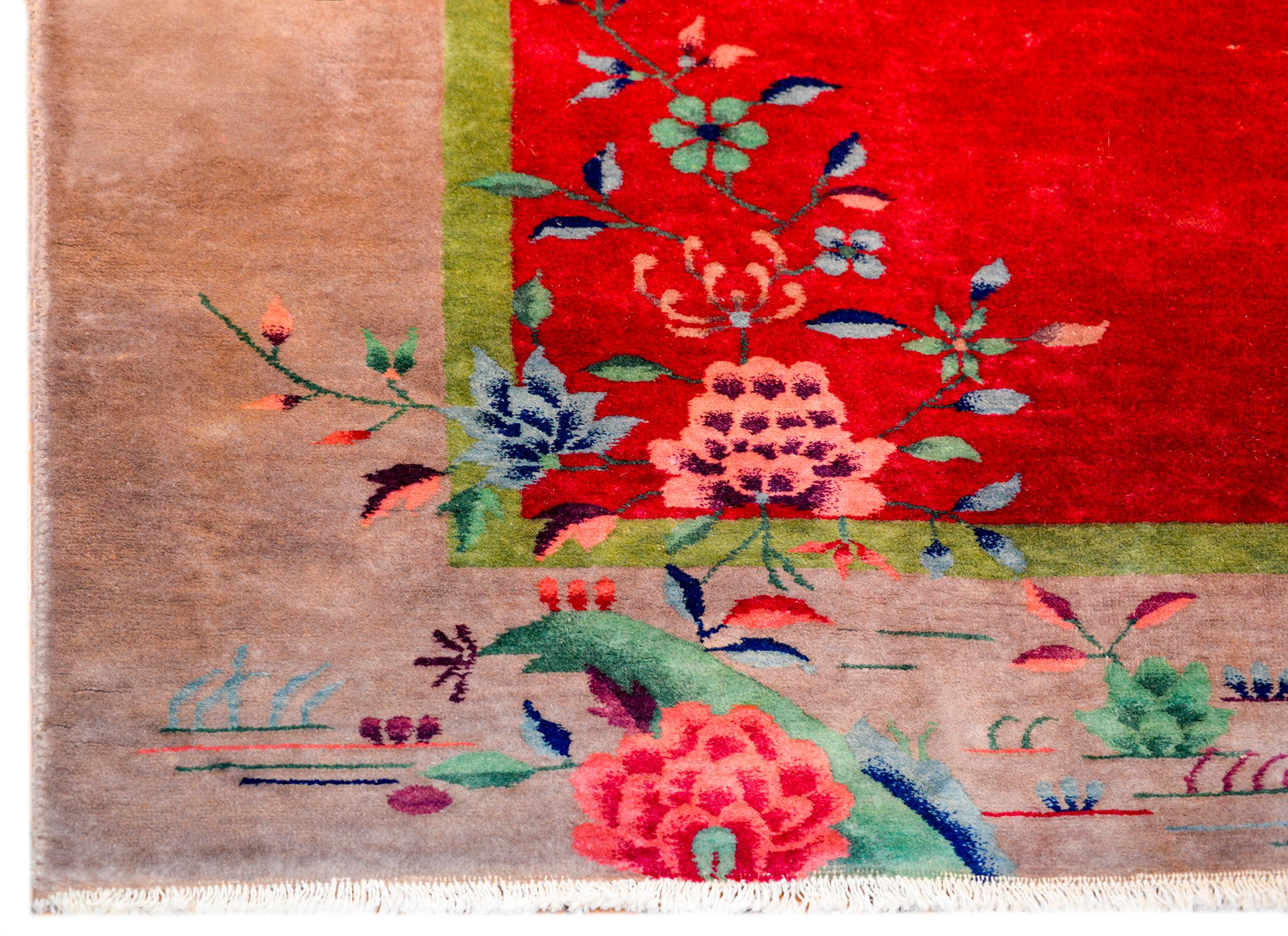 Wool Brilliant Chinese Art Deco Rug For Sale