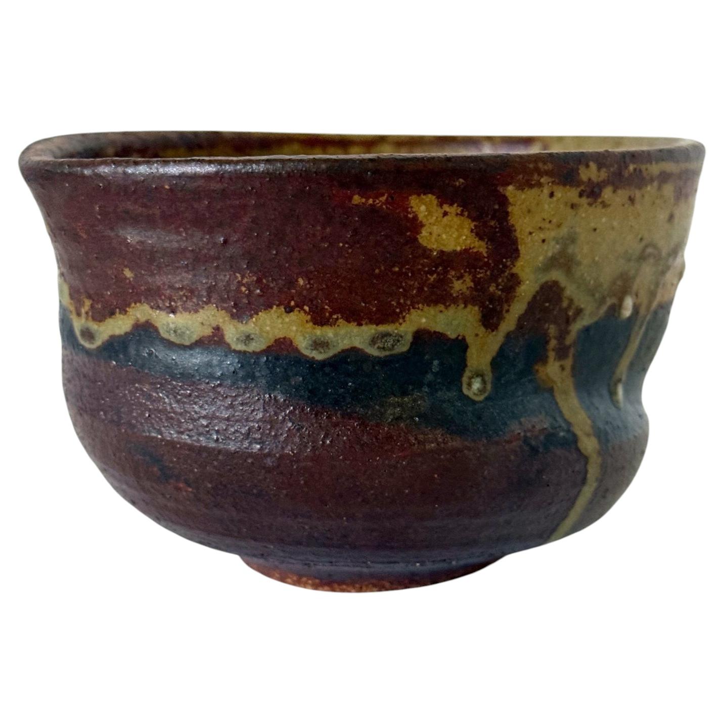 Brilliant Clog-Form Ceramic Tea Bowl by Toshiko Takaezu