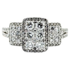 Brillant Cluster Diamant Verlobungsring in 14k