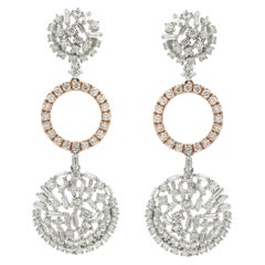 Dazzling 2.34 Ct Diamond Dangle Earrings in 14 Karat Solid White Gold 