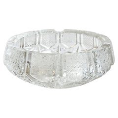 Cendrier à cigare en cristal Brilliante Verre taillé de Bohème Milieu du siècle, Allemagne