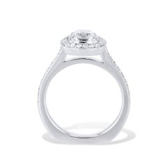 Brilliant Cushion Cut Diamond Platinum Engagement Ring