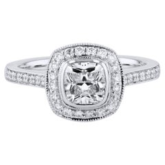 Brilliant Cushion Cut Diamond Platinum Engagement Ring