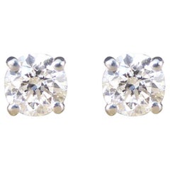 Used Brilliant Cut 0.53ct Diamond Stud Earrings in 18ct White Gold