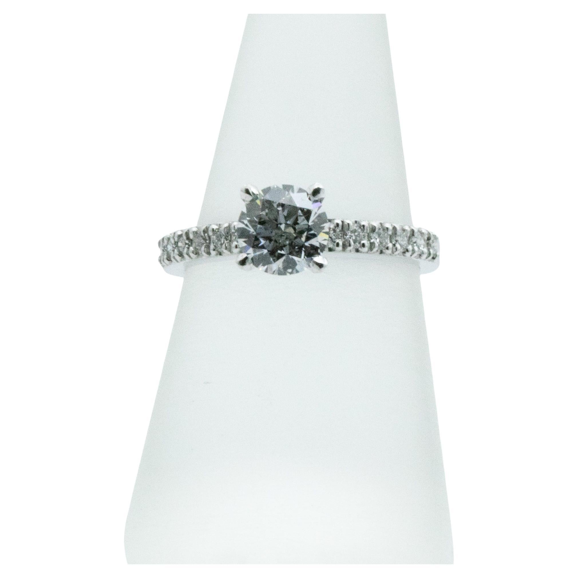 Women's Brilliant Cut 0.90 Carats Diamond 'GIA Cert' and 12 Diamonds Engagement Ring For Sale