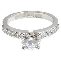 Brilliant Cut 0.90 Carats Diamond 'GIA Cert' and 12 Diamonds Engagement Ring
