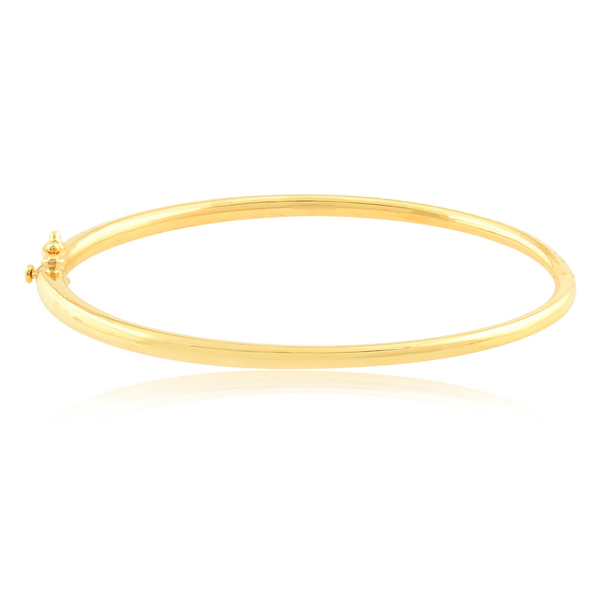 Brilliant Cut 1.50ct Diamond 18k Yellow Gold Stacking Bangle Bracelet Gift In New Condition For Sale In Diera, Dubai