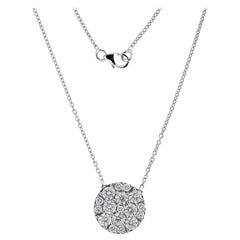 2.35Ct Dainty Diamond Cluster Pendant Necklace 14K White Gold
