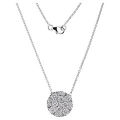 Brilliant Cut 2.35 Ct Natural Diamond Cluster Pendant Necklace 14K White Gold
