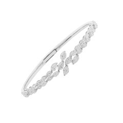 14k White Gold 3.79 Ct Marquise Cut Natural Diamond Tennis Stackable Bracelet