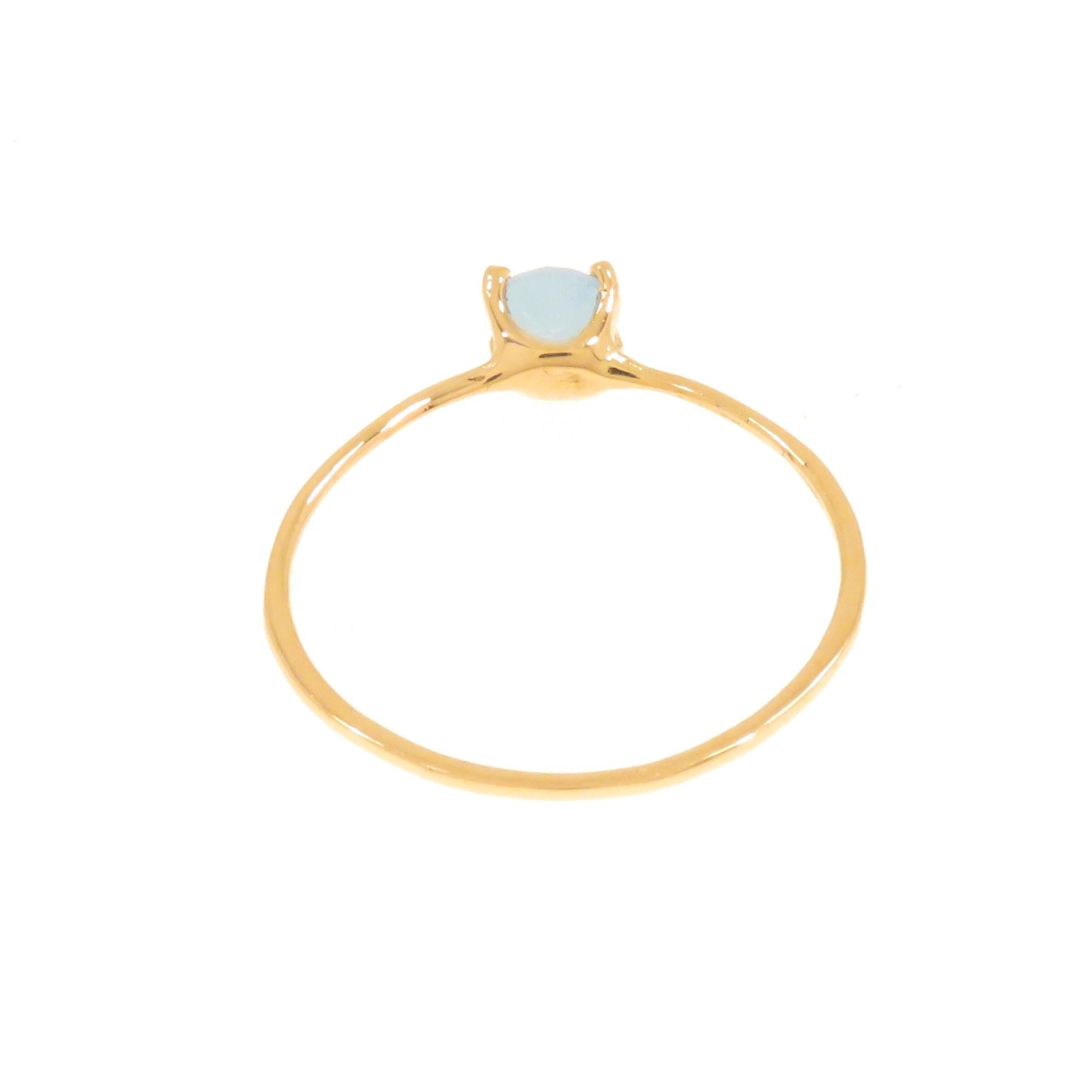Contemporary Brilliant Cut Blue topaz 9 Karat Rose Gold Ring Handcrafted in, Italy For Sale