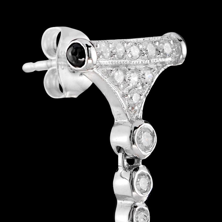 Women's Brilliant Cut Carnelian Onyx Diamond Drop Earrings