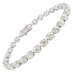 Brilliant Cut Certified 12.49 Ct Diamond Tennis Bracelet 14k White Gold