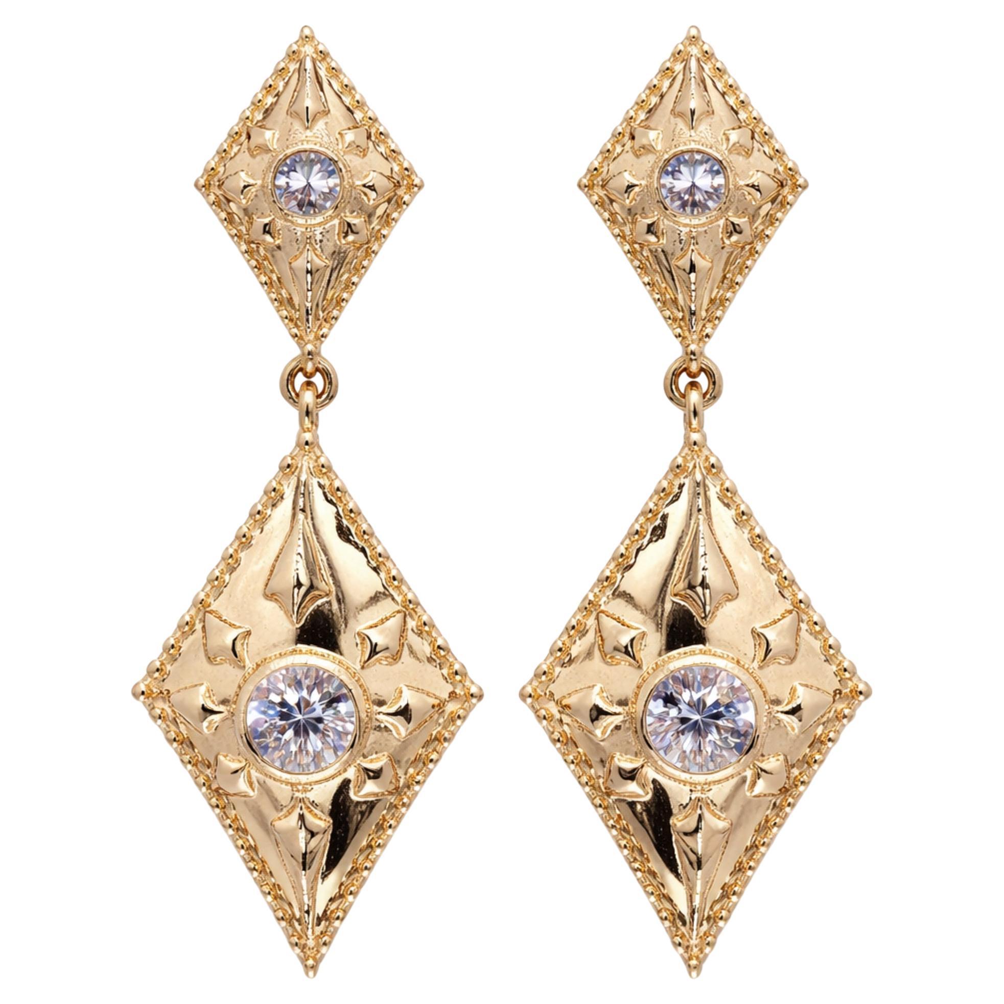 Brilliant Cut Certified Diamond Dangle Earrings 14k Yellow Gold Jewelry