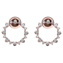 Brilliant Cut Certified Diamond Stud Earrings 14 Karat Rose Gold