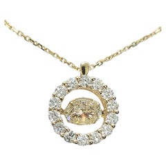 Brilliant Cut Diamond 0.85 Carat Gold Pendant