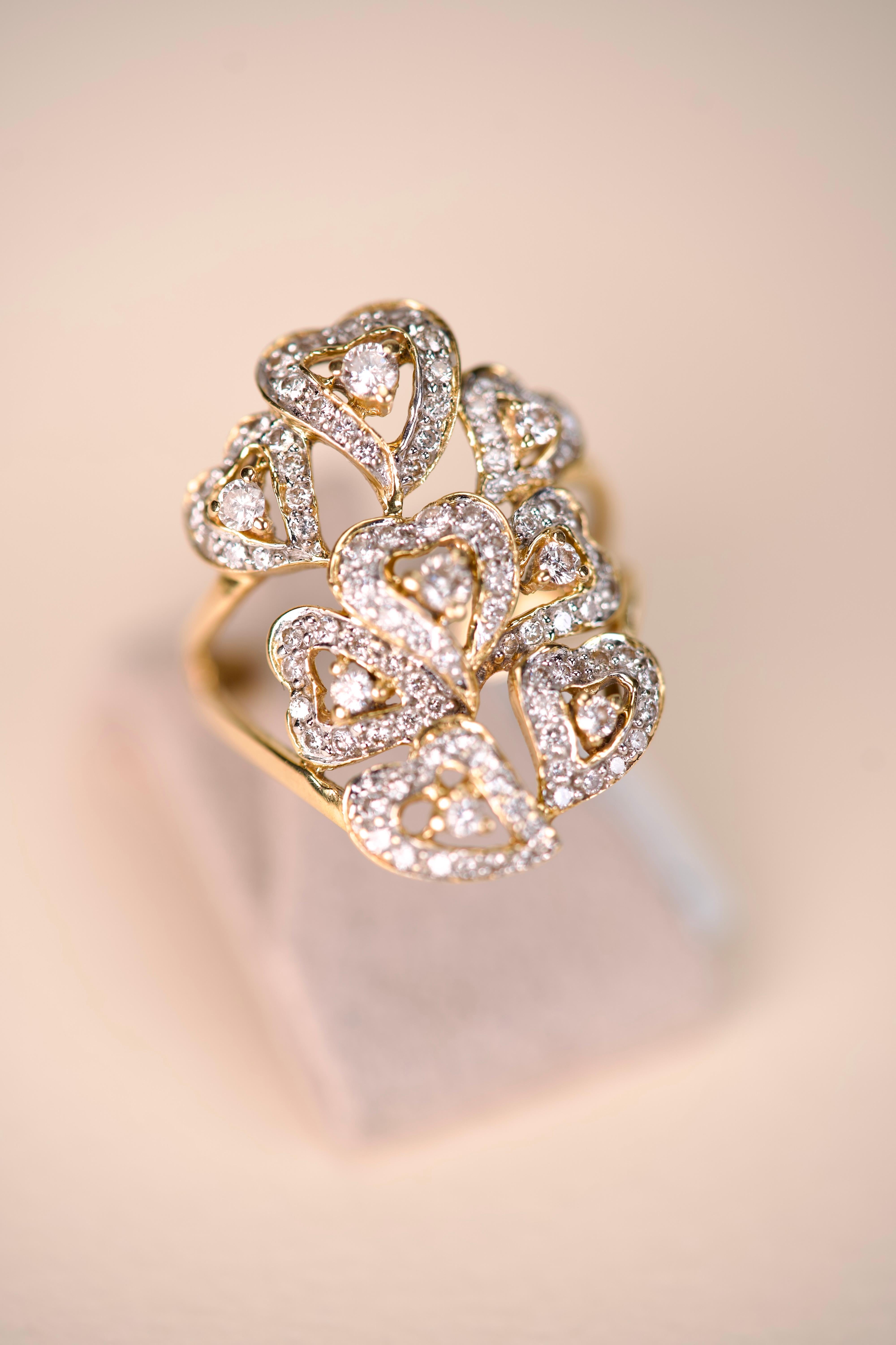 Bague en or jaune avec diamant Brilliante 1,26 ct Bon état - En vente à Lisboa, PT