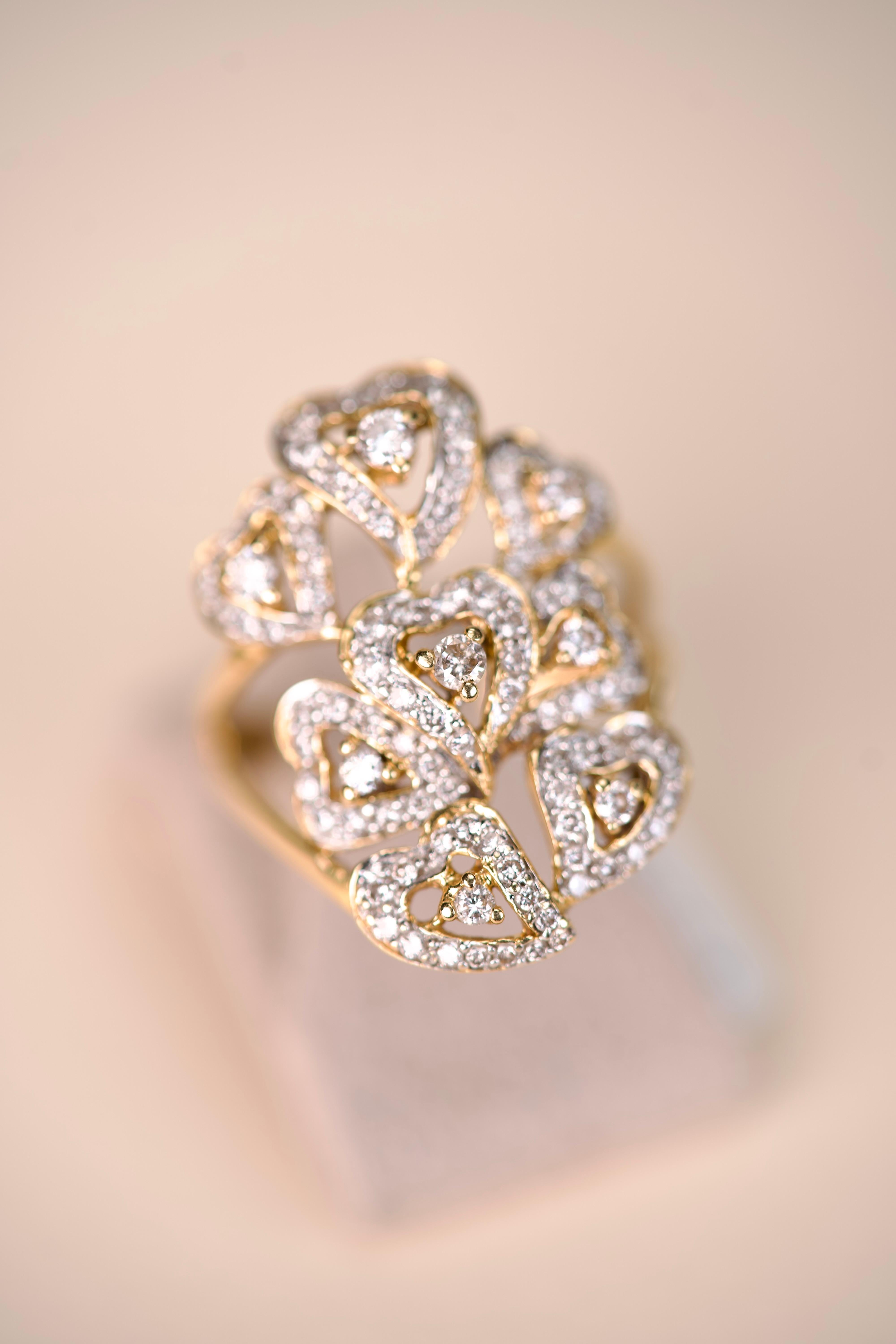 Bague en or jaune avec diamant Brilliante 1,26 ct en vente 1