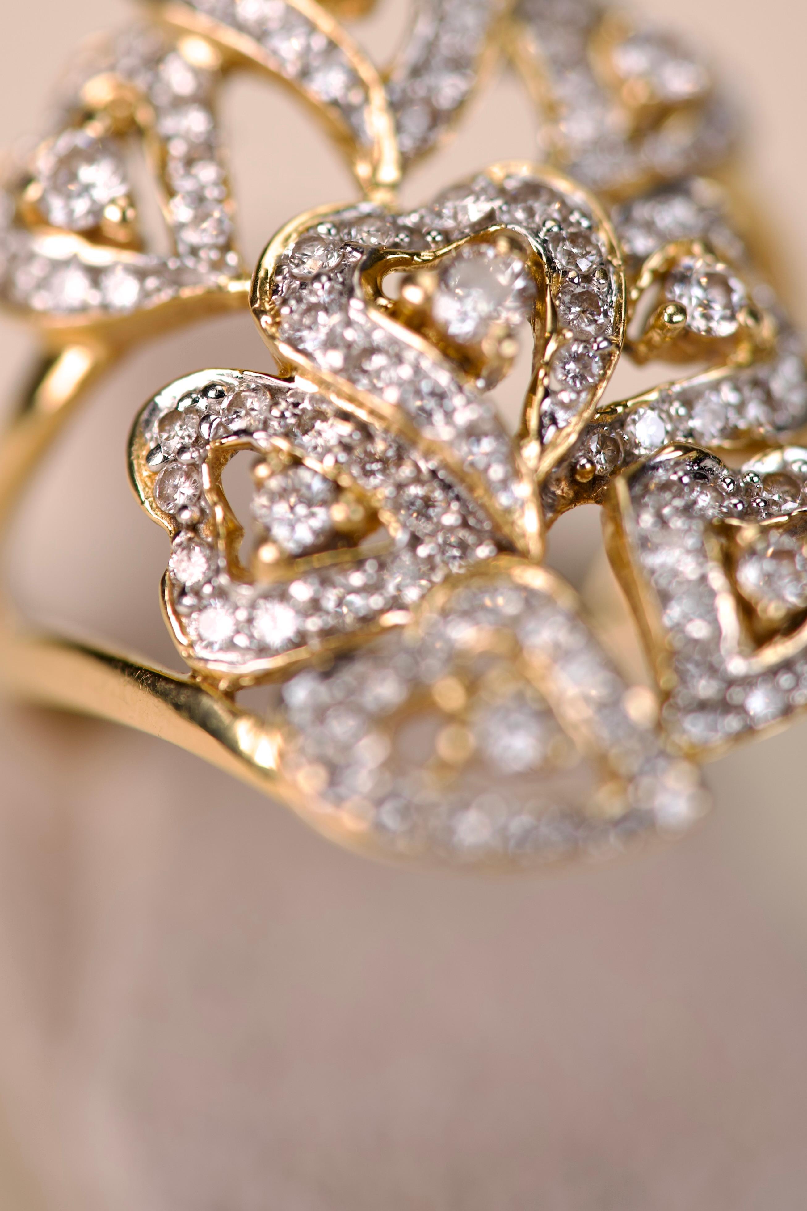 Bague en or jaune avec diamant Brilliante 1,26 ct en vente 2