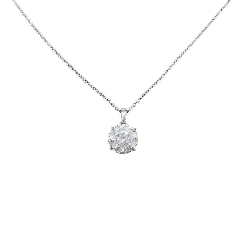 Contemporary Brilliant-Cut Diamond 4, 37 Carats Pendent Necklace