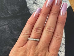 Brilliant Cut Diamond Band Ring Solid 14k White Gold