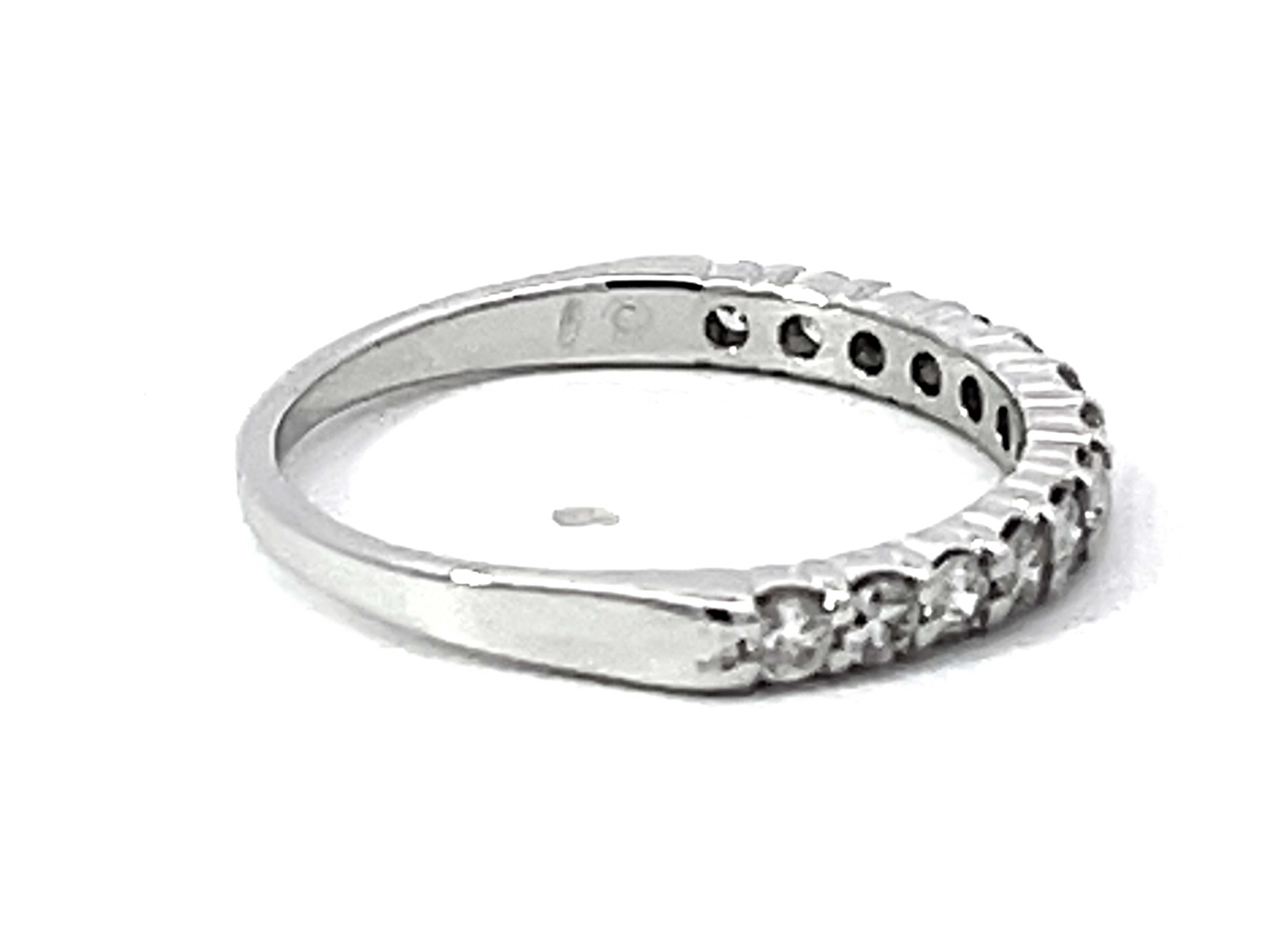 Women's Brilliant Cut Diamond Band Ring Solid 14k White Gold For Sale