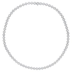 Brilliant Cut Diamond Circle Link Necklace 17 inch