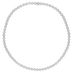 Collier  maillons en forme de cercle avec diamants taille brillant 17 pouces