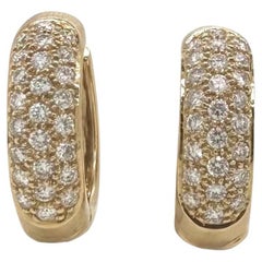 Brilliant Cut Diamond Huggie Earrings Set in 18K Yellow Gold