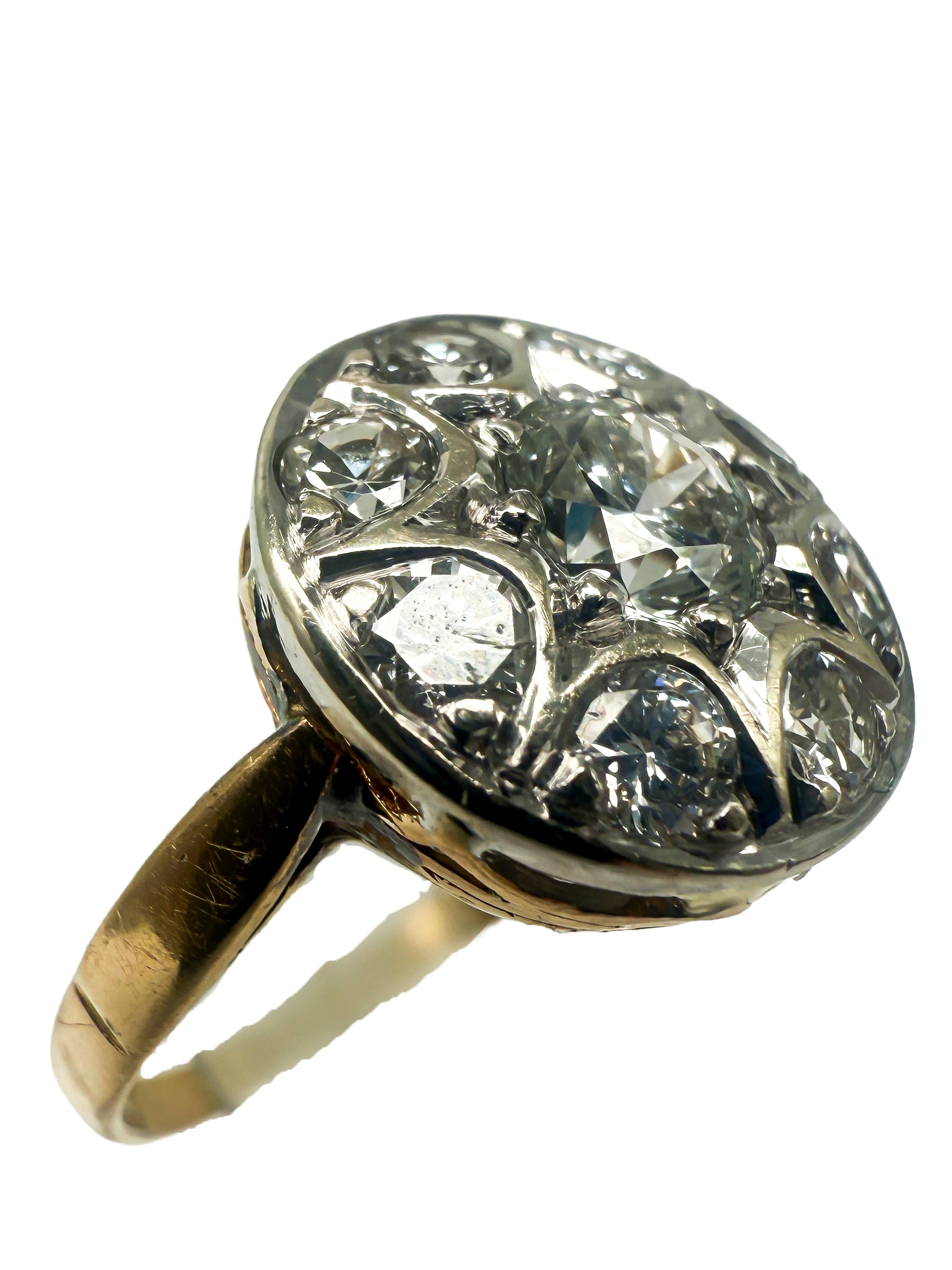 Brilliant-cut diamond ring in 18K yellow gold For Sale 1